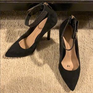 Black Suede Ankle Strap Pumps Chinese Laundry
